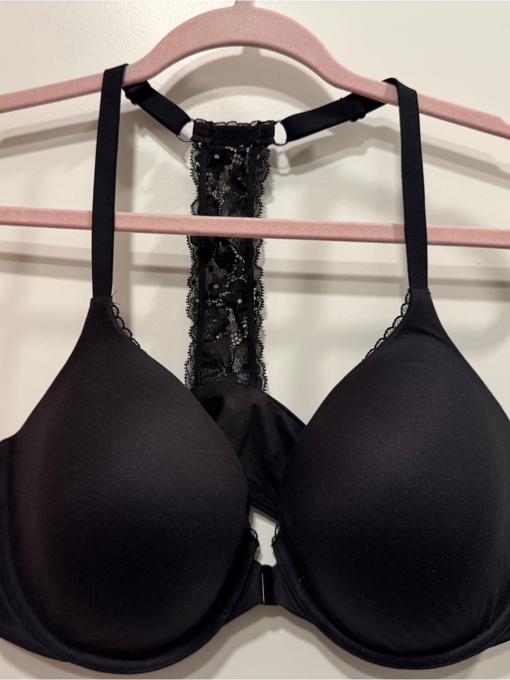 Victorias Secret Black Lace-Back T-Shirt Bra - Women